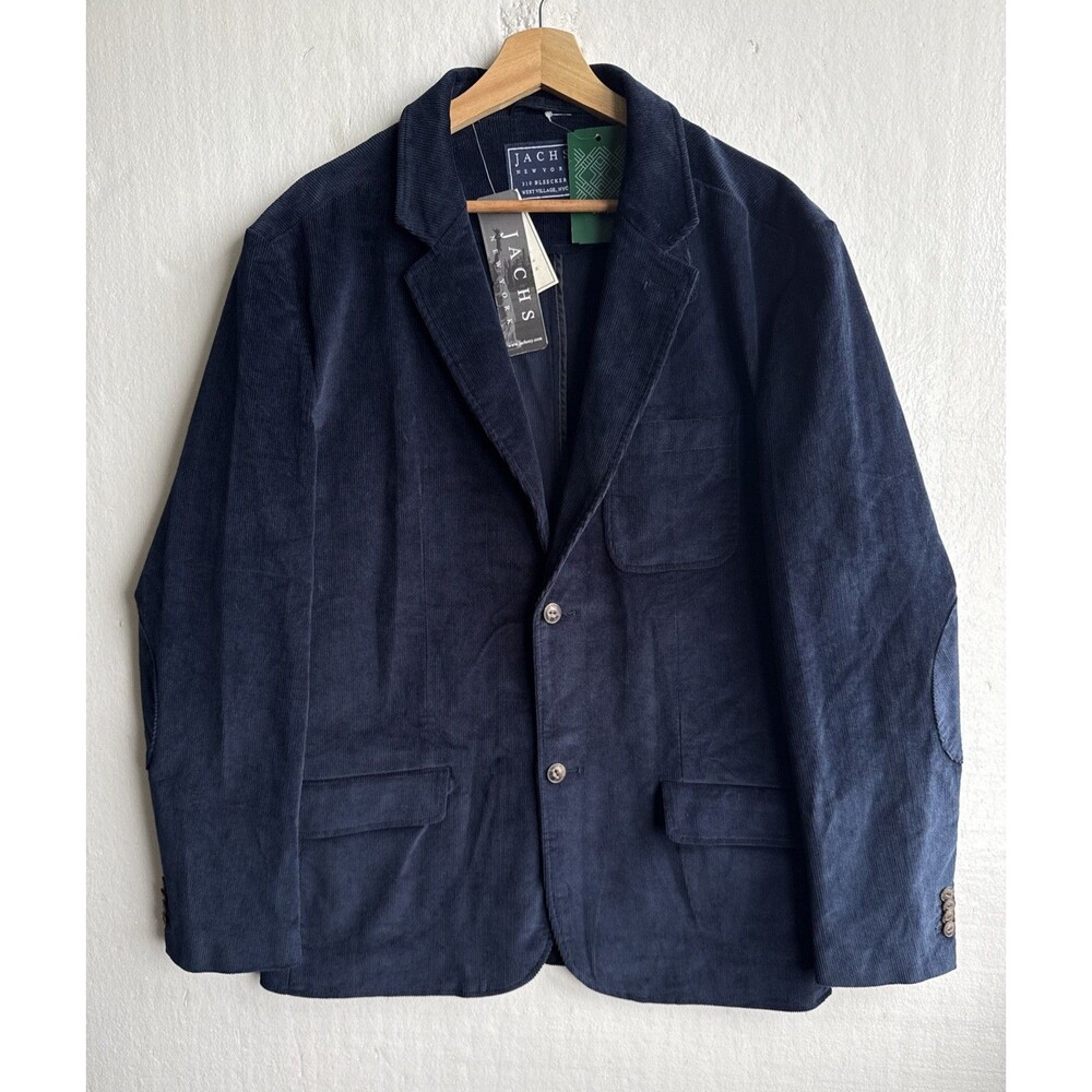 NWT Jachs New York Men’s Large Navy Blue Corduroy Premium Blazer Workwear NEW